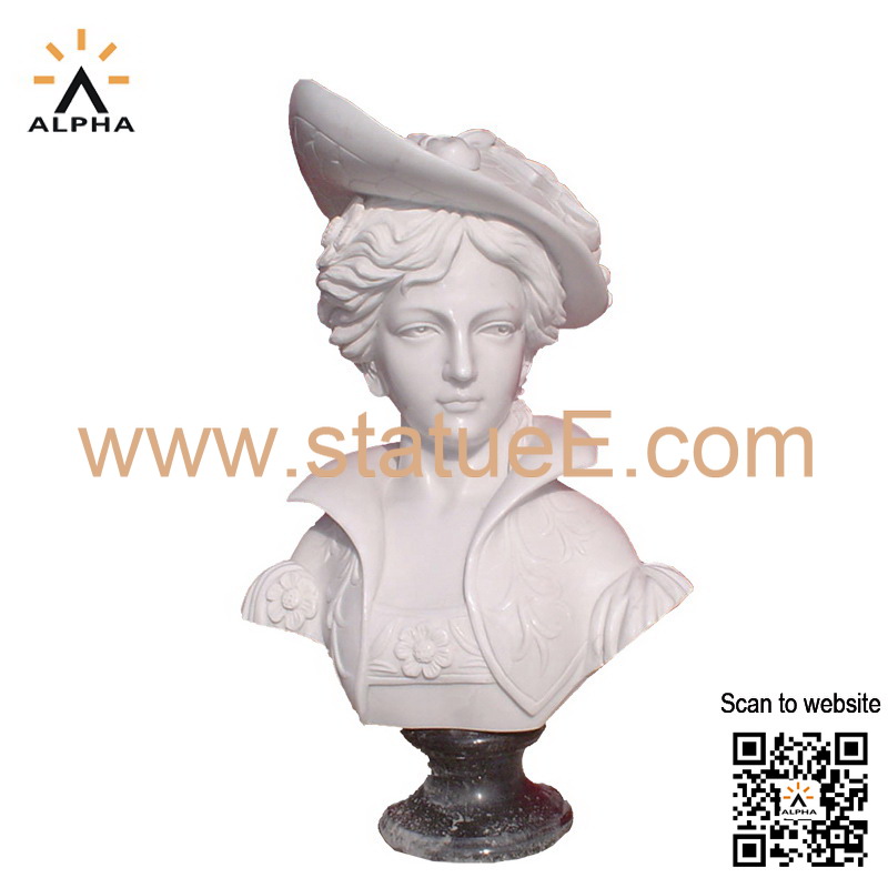 Marble woman bust sculpture